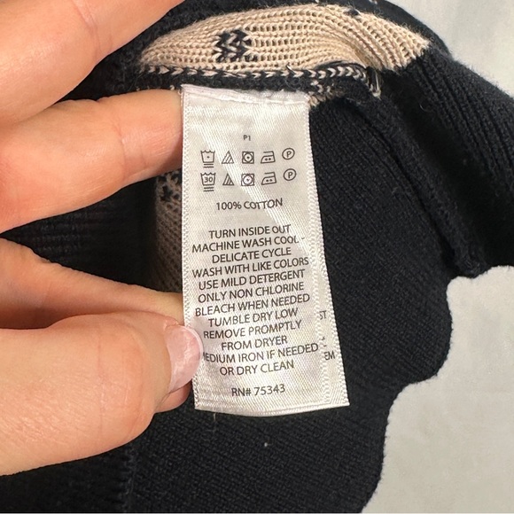 Aspen Fair Isle Reindeer Cotton Sweater Crewneck Men’s Large Navy Cozy Scandi - Picture 6 of 8